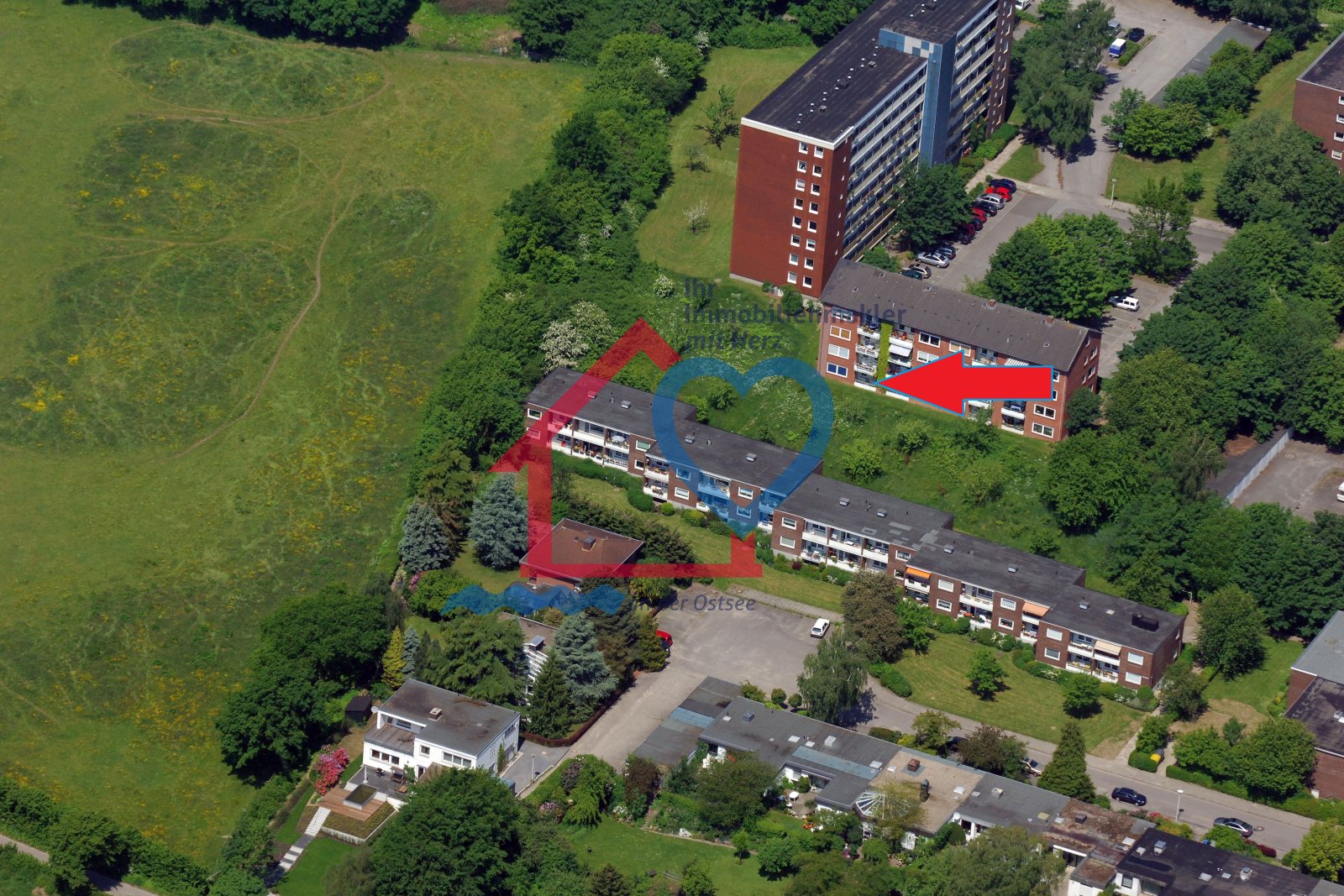 Luftaufnahme Kiel Hassee Kolonnenweg 